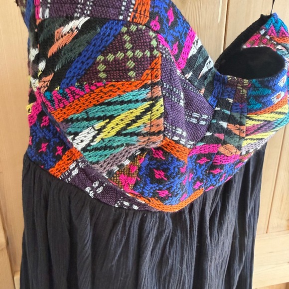 Billabong Womens Black High Low Dress Embroidered Strapless Boho Size Large NEW - Picture 3 of 16